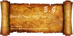 Berényi Géza névjegykártya
