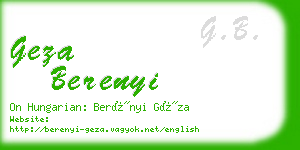 geza berenyi business card